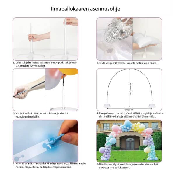 Ilmapallokaari, leveys 3m, korkeus 2,7m - Image 4