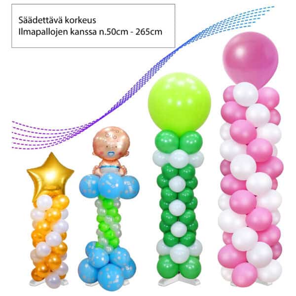 2x Ilmapallopylvään runko, säädettävä 45-211cm - Image 4