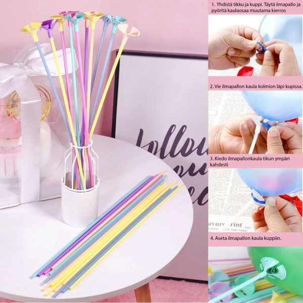 12 x Ilmapallotikku ja kuppi - Image 4