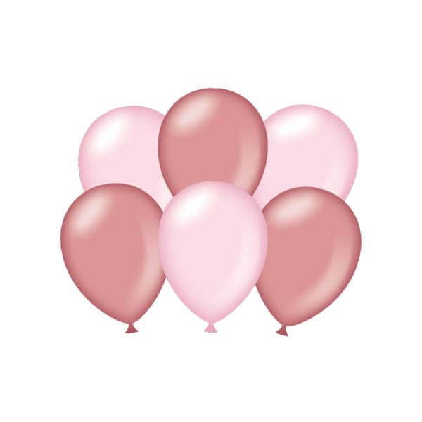 6 x metallikiilto pinkki ja ruusukulta ilmapallo - Image 2