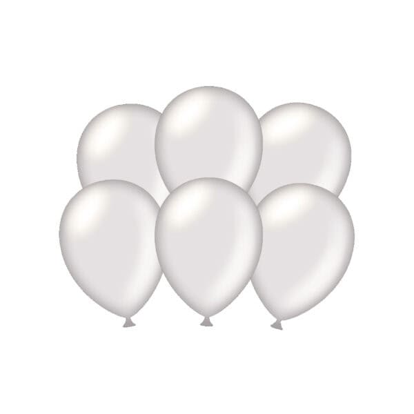 6 x metallikiilto hopea ilmapallo - Image 2
