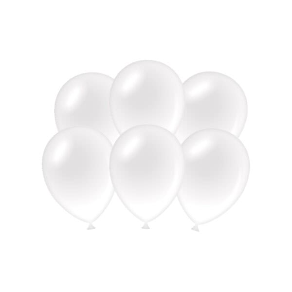 6 x metallikiilto valkoinen ilmapallo - Image 2